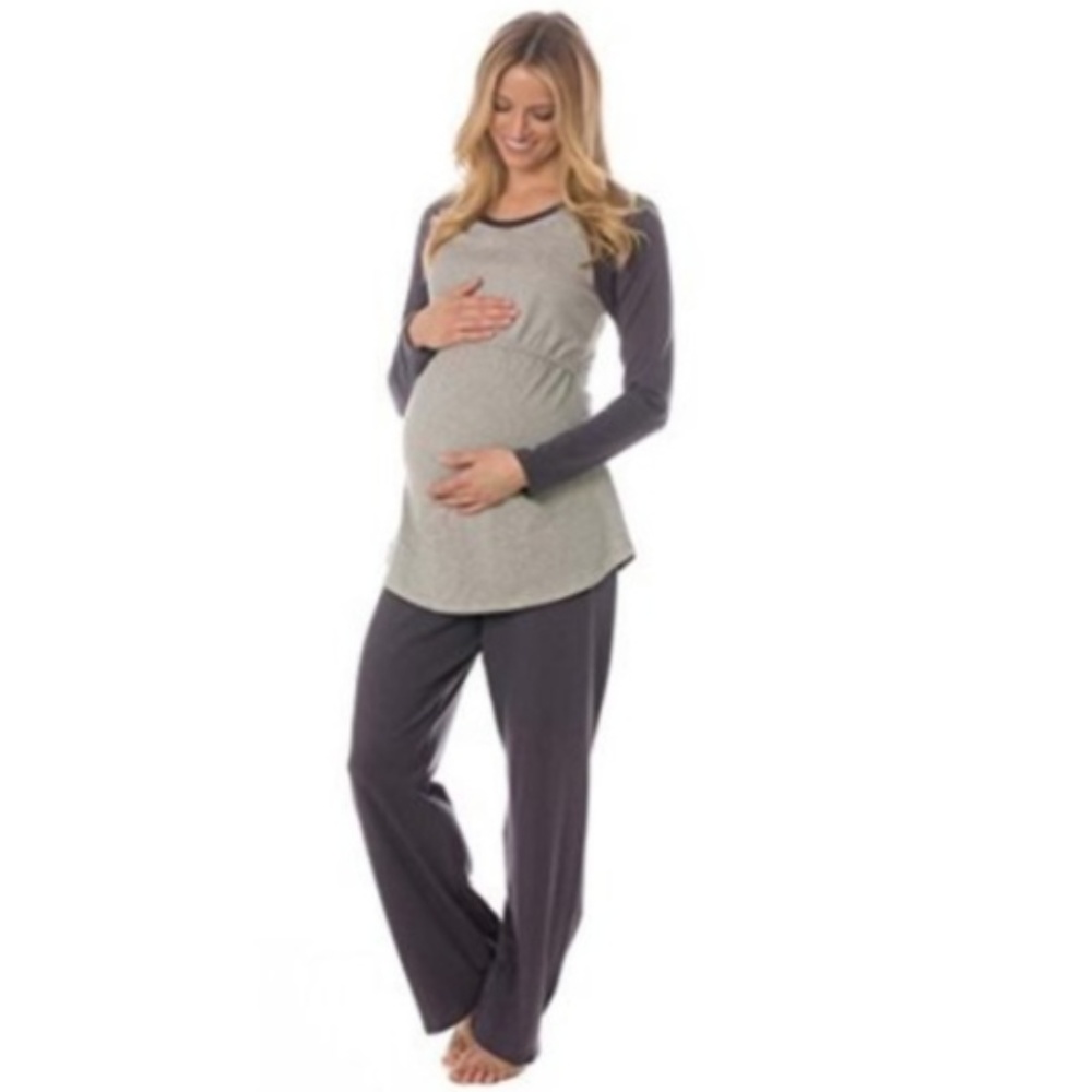 NEW MAJAMAS Pastime Nursing Top in Cinder Size L